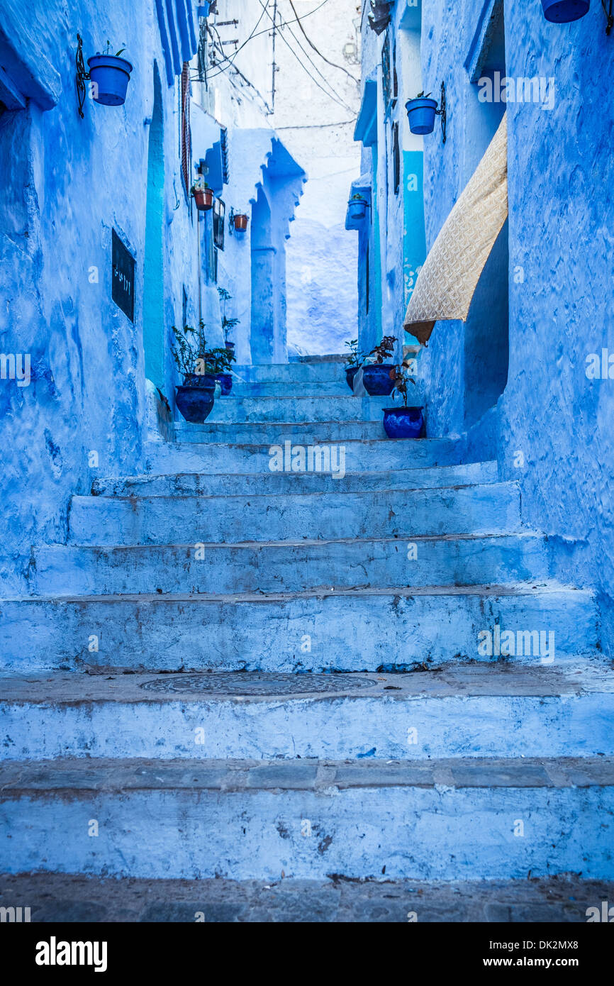 Il bel blu medina di Chefchaouen in Marocco Foto Stock