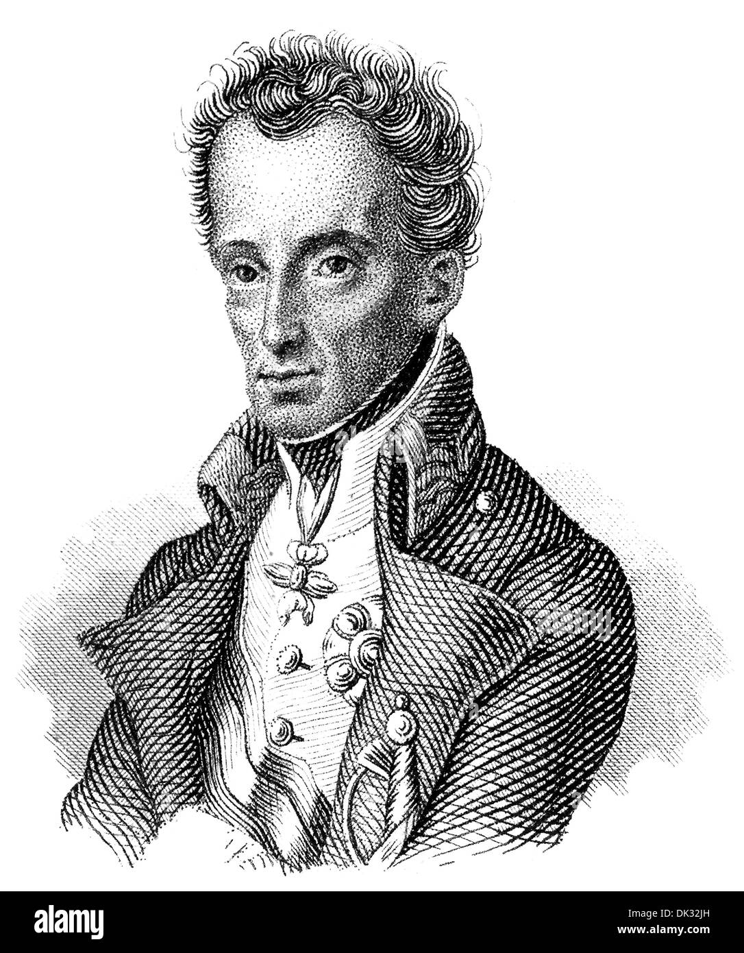 Ritratto di Carl Ludwig Johann Joseph Laurentius di Austria, duca di Teschen, 1771 - 1847, un comandante austriaco della casa di Foto Stock