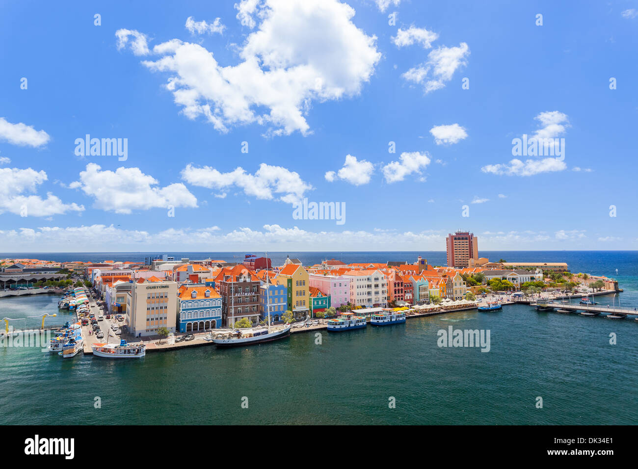 Arial vista di Willemstad Curacao Foto Stock