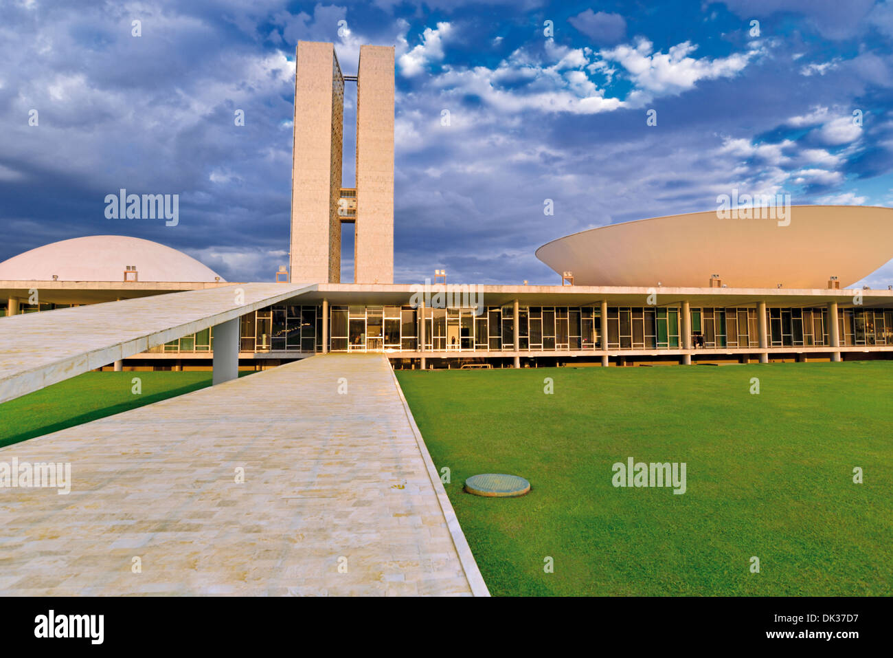 Il Brasile, Brasilia: Congresso Nazionale da Oscar Niemeyer Foto Stock