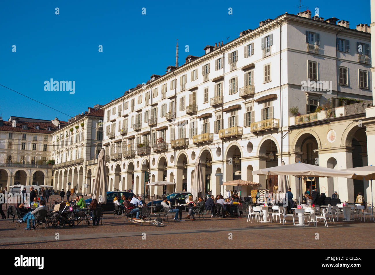 Piazza Vittorio Veneto centrale di Torino Piemonte Italia Europa Foto Stock