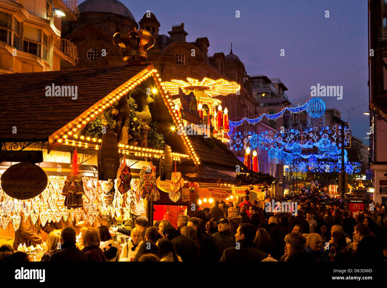 Birmingham mercatino di natale noto anche come Birmingham Frankfurt Christmas market Birmingham West Midlands England Regno Unito GB EU Europe Foto Stock