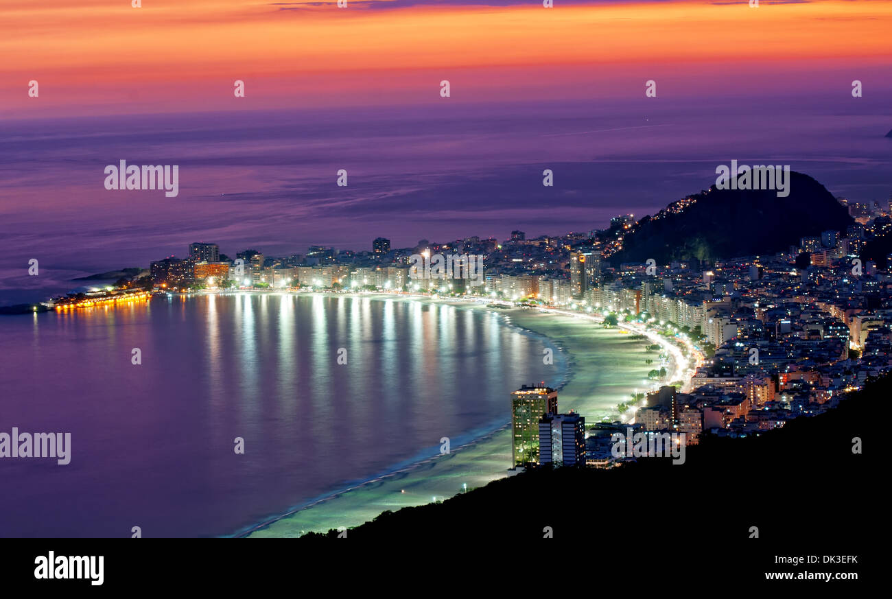 Spiaggia di Copacabana a Rio de Janeiro Foto Stock