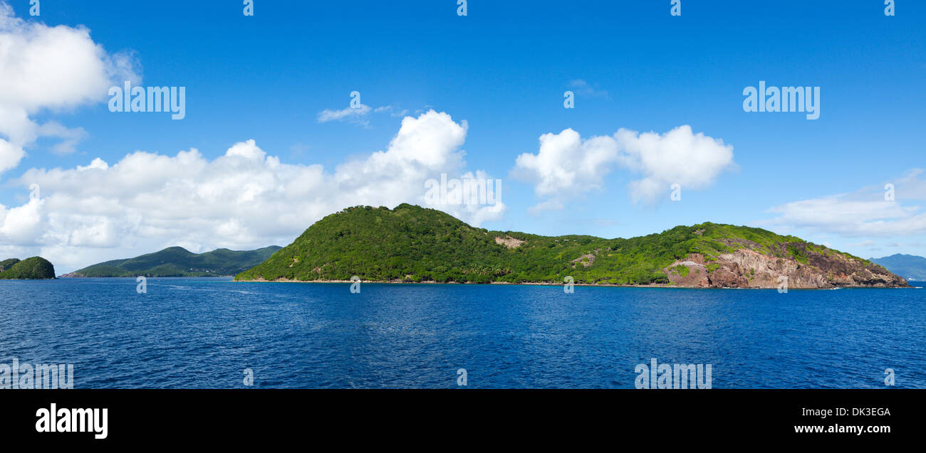 Vista panoramica di ÎIet à Cabrit, Les Saintes isole Arcipelago di Guadalupa Foto Stock