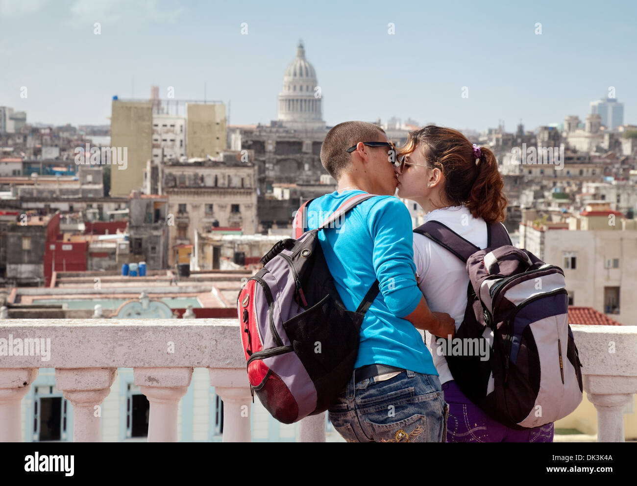 Una vacanza romantica per una coppia di Havana, Cuba, Caraibi, America Latina Foto Stock