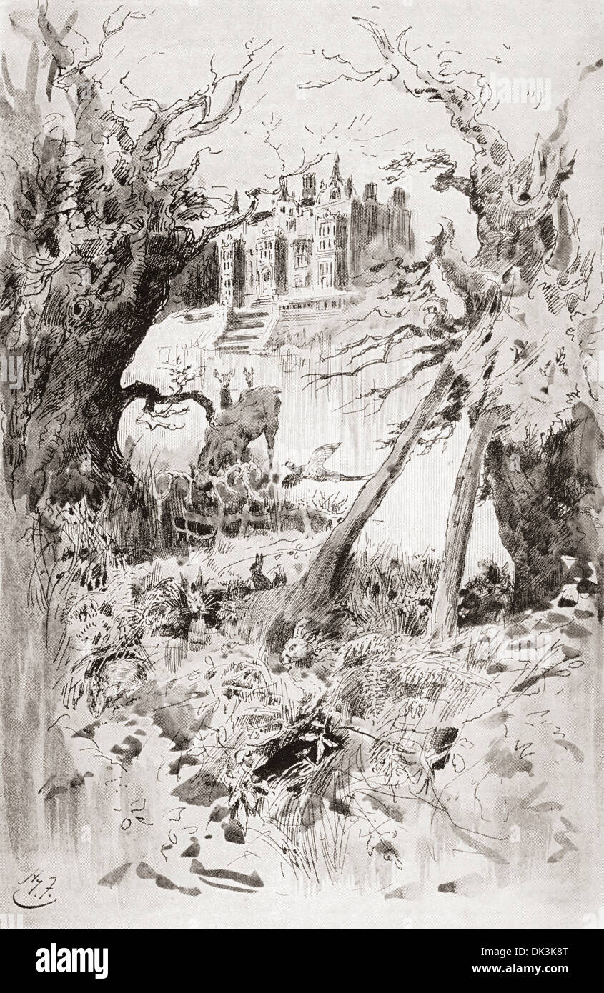Bleak House. Illustrazione di Harry Furniss di Charles Dickens romanzo Bleak House. Foto Stock
