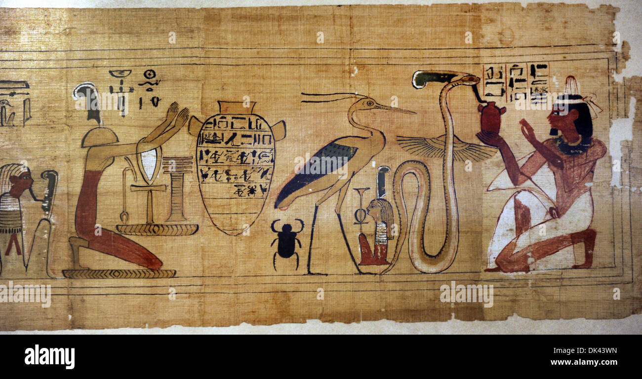 Guida per l'aldilà per Amunem-wija, capo del dominio. Il papiro. Terzo Periodo Intermedio. Xxi dinastia. 1075-946 BC. Tebe. Foto Stock