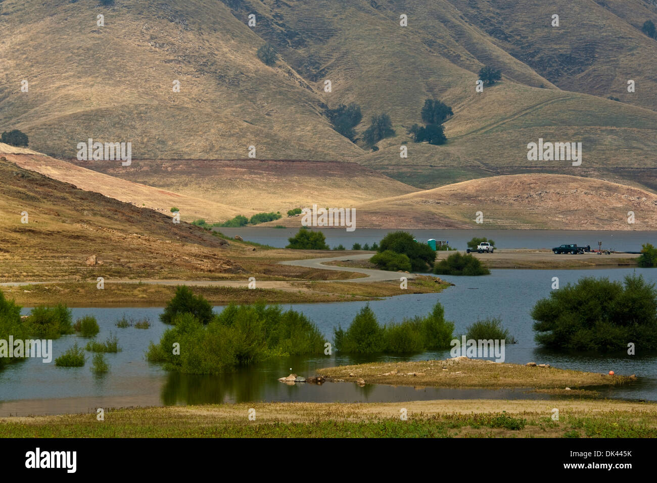 Basso livello dell'acqua al Lago Kaweah, Tulare County, California Foto Stock
