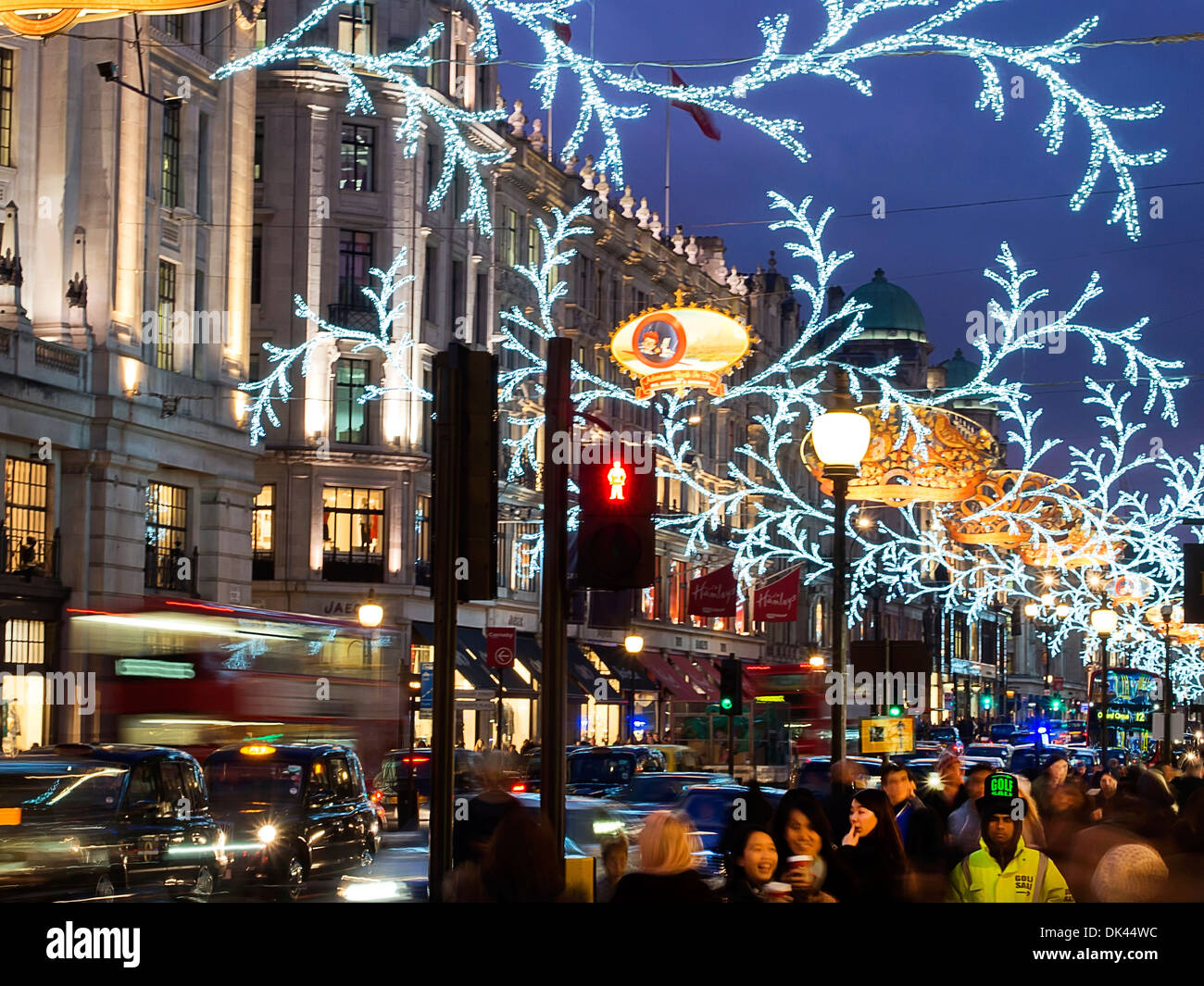Regent Street le luci di Natale 2013 Foto Stock
