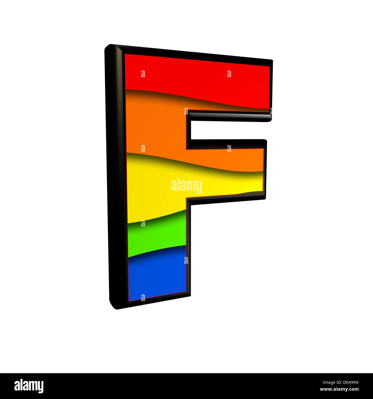 Lettera con texture arcobaleno - F Foto Stock