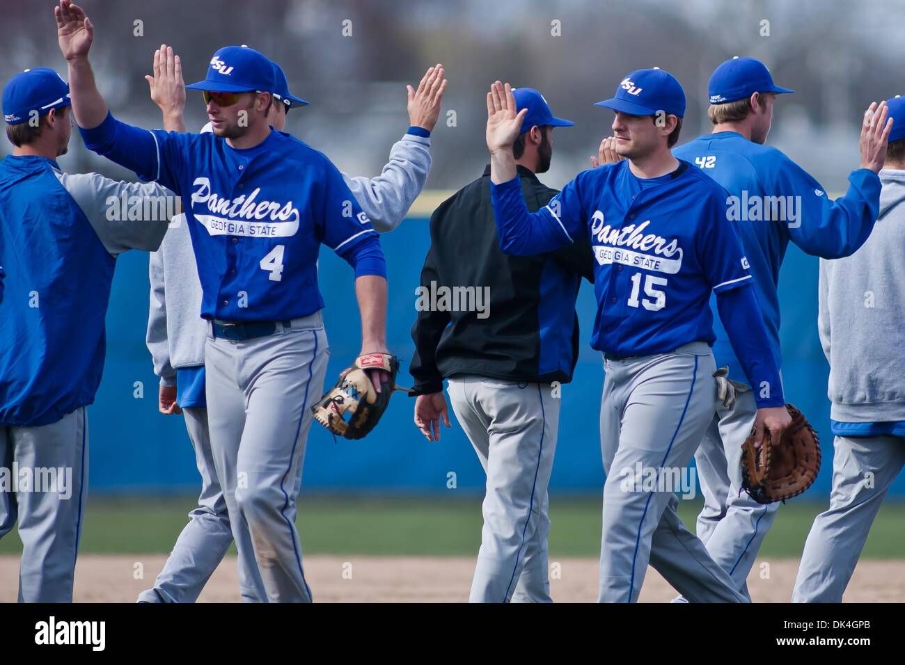 Aprile 3, 2011 - Newark, Delaware, Stati Uniti d'America - le pantere della Georgia stato sconfitto Delaware 10-8 domenica pomeriggio a Bob Hannah Stadium di Newark Delaware 3 aprile 2011 (credito Immagine: © Saquan Stimpson/Southcreek globale/ZUMAPRESS.com) Foto Stock