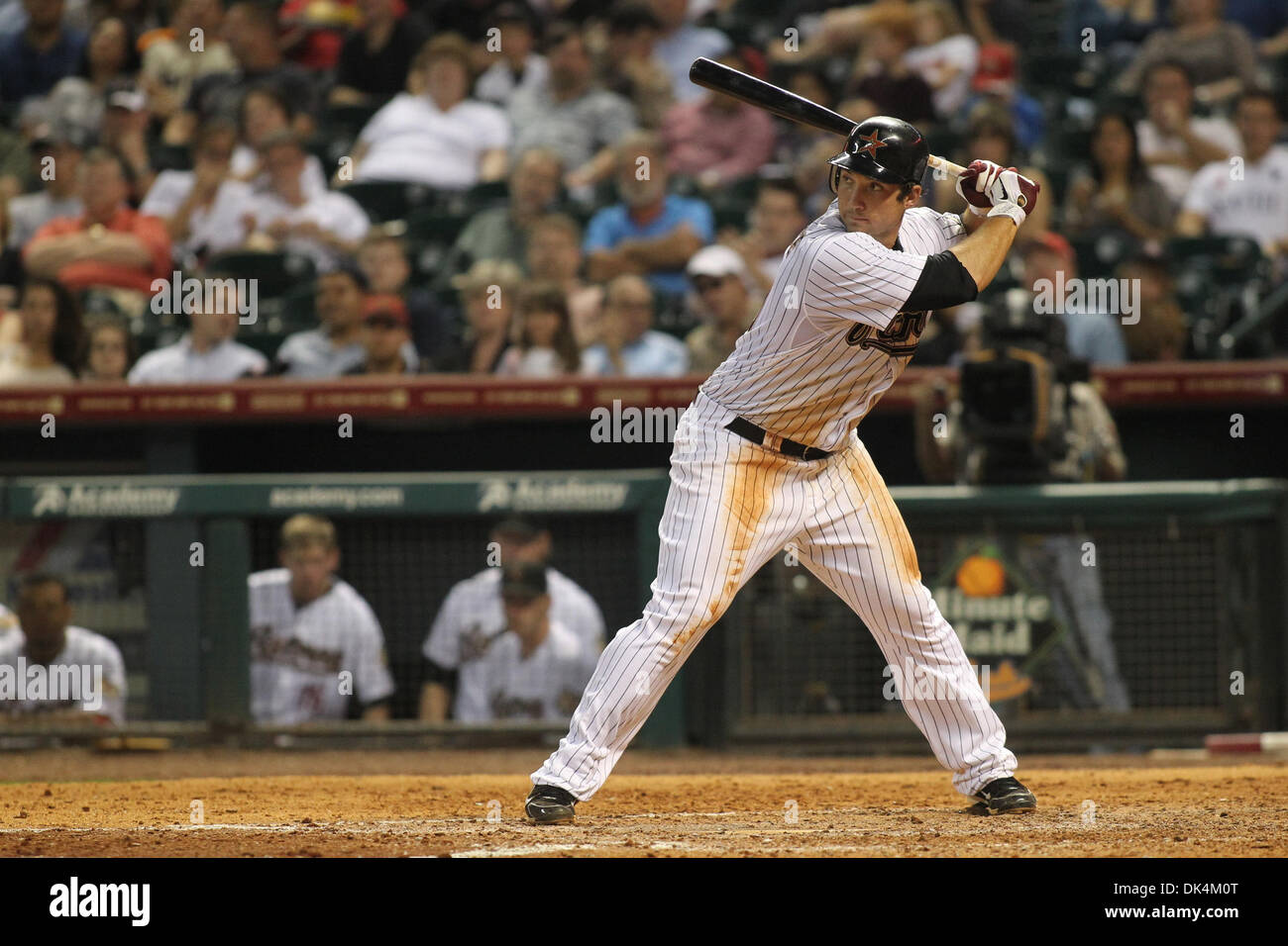 Aprile 8, 2011 - Houston, Texas, Stati Uniti - Houston Astros Infielder Brett Wallace (29) di battuta. Il Florida Marlins battere Houston Astros in Astros season opener 4-3 al Minute Maid Park a Houston, TX. (Credito Immagine: © Luis Leyva/Southcreek globale/ZUMAPRESS.com) Foto Stock