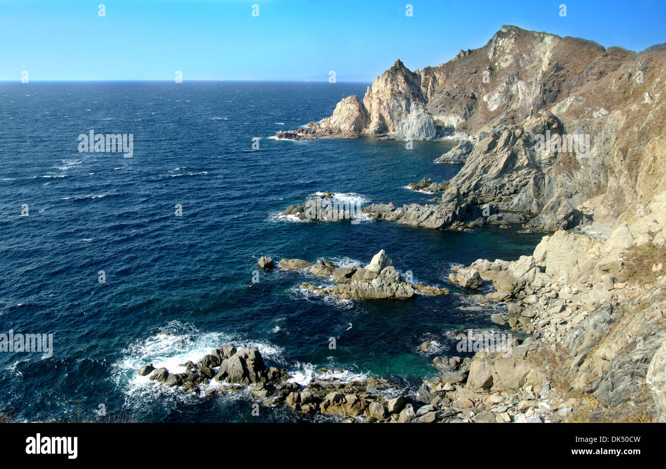 La costa meridionale del Mare del Giappone, Primorsky krai. La vista dalla cima della Russia Foto Stock