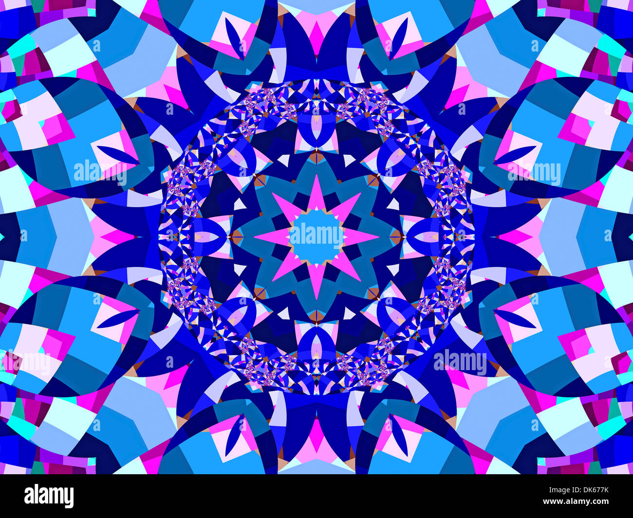 Blu modello Caleidoscopio Foto Stock