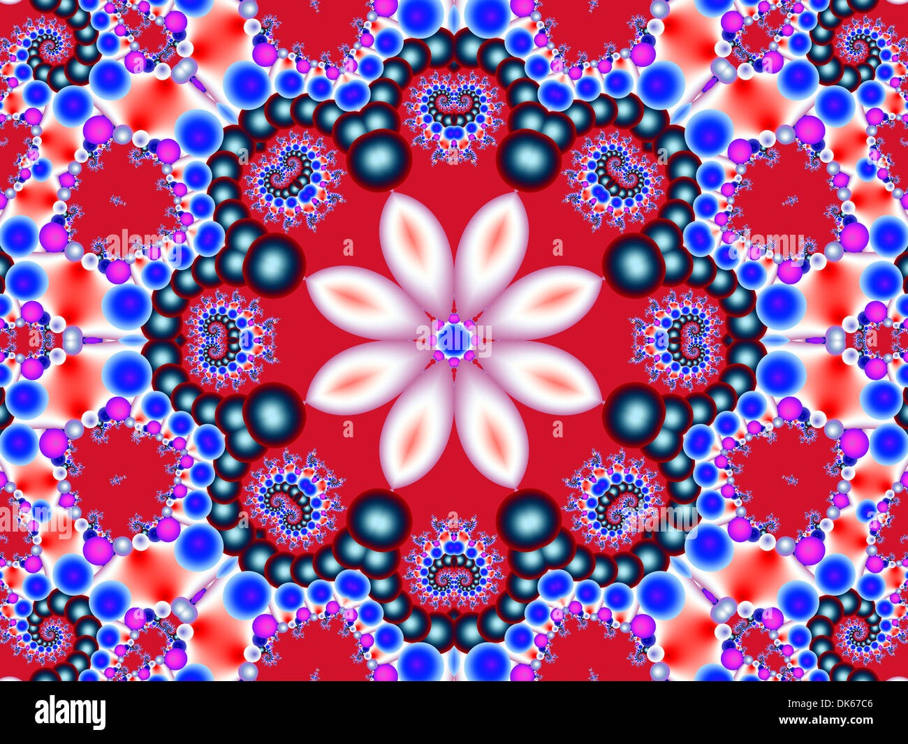 Caleidoscopio design floreale Foto Stock