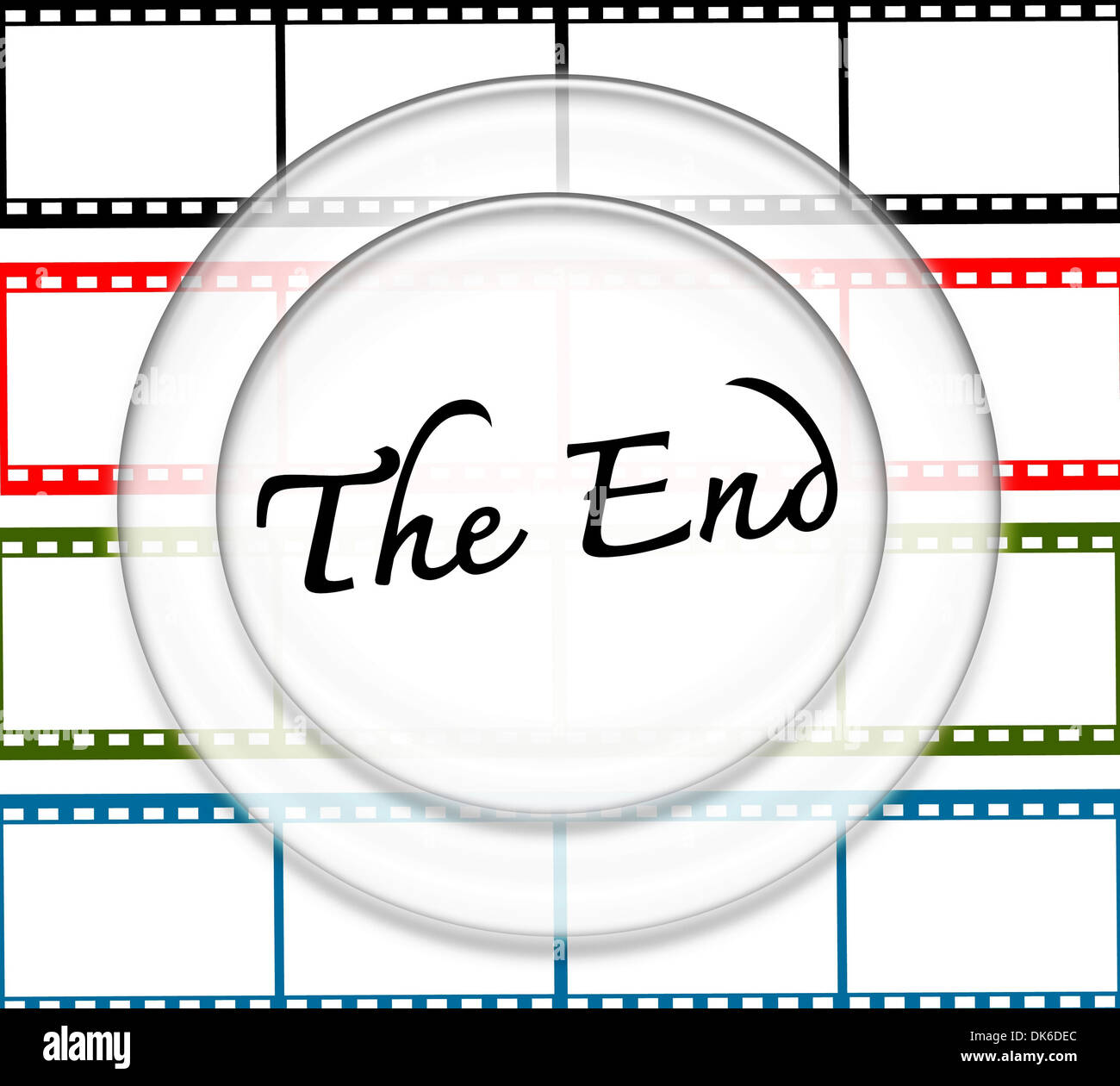 Immagini dell'estremità finale del film schermo Foto Stock
