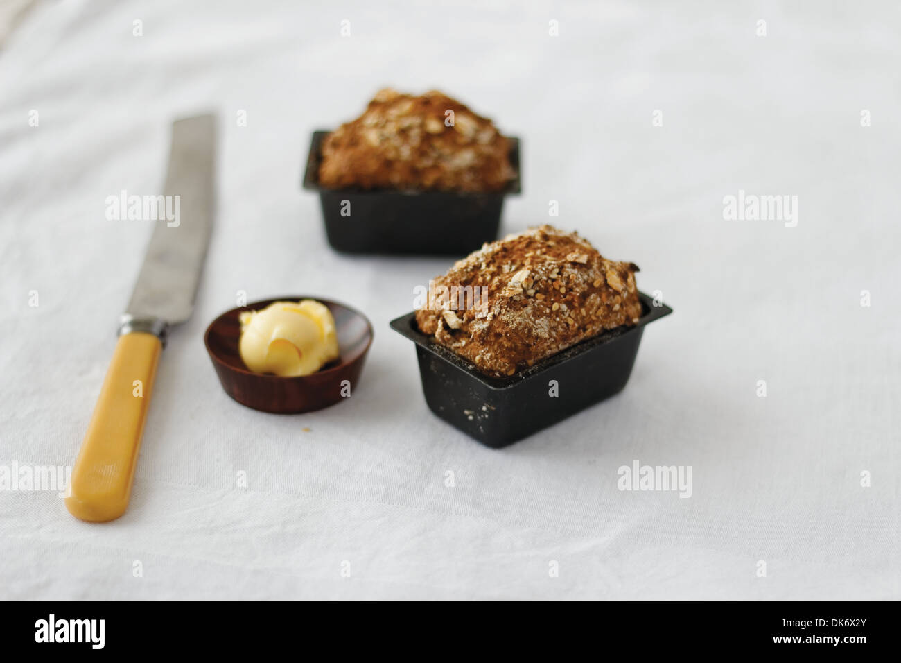 Pane integrale Focaccia pane in stagno Foto Stock