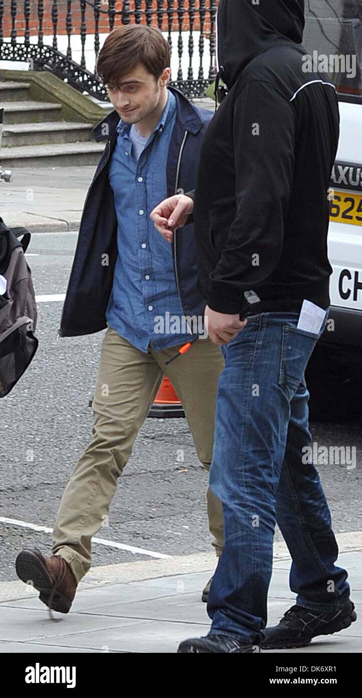 Daniel Radcliffe sul set di un film di "La parola F' a Dublino Londra Inghilterra - 27.09.12 Irish Foto Stock