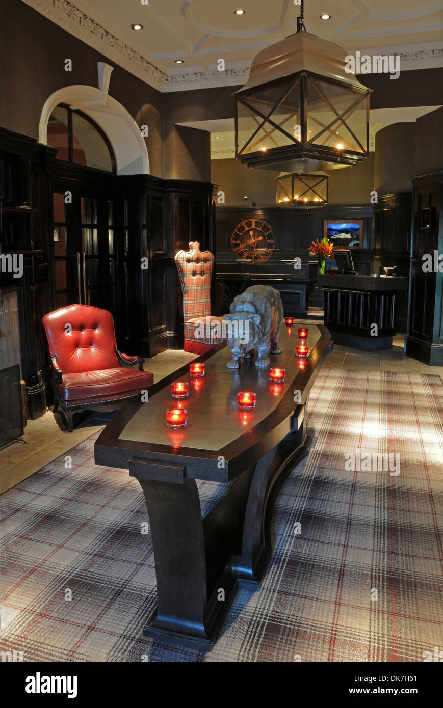 La lobby, Cameron House Hotel, Loch Lomond, West Dumbartonshire, Scozia Foto Stock