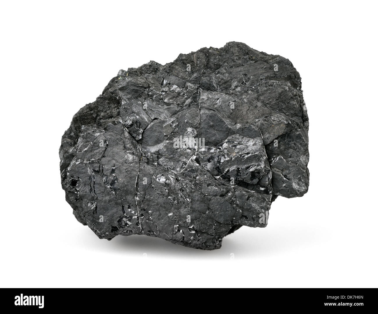 Pezzo di carbone isolati su sfondo bianco. Foto Stock