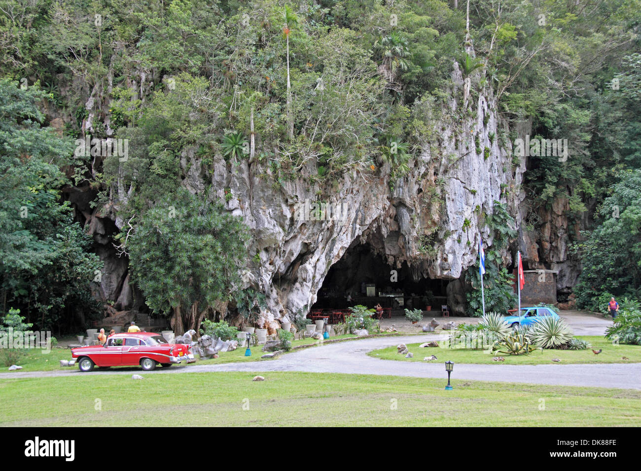 1956 Chevrolet Bel Air, Cueva de San Miguel, Viñales Pinar del Rio provincia, Cuba, il Mare dei Caraibi e America centrale Foto Stock