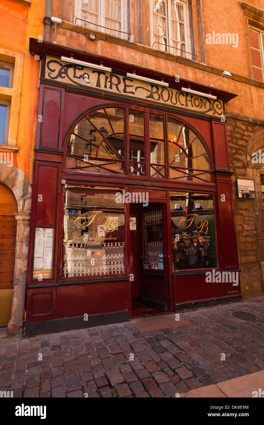 Un tipico ristorante Vieux Lyon. Foto Stock