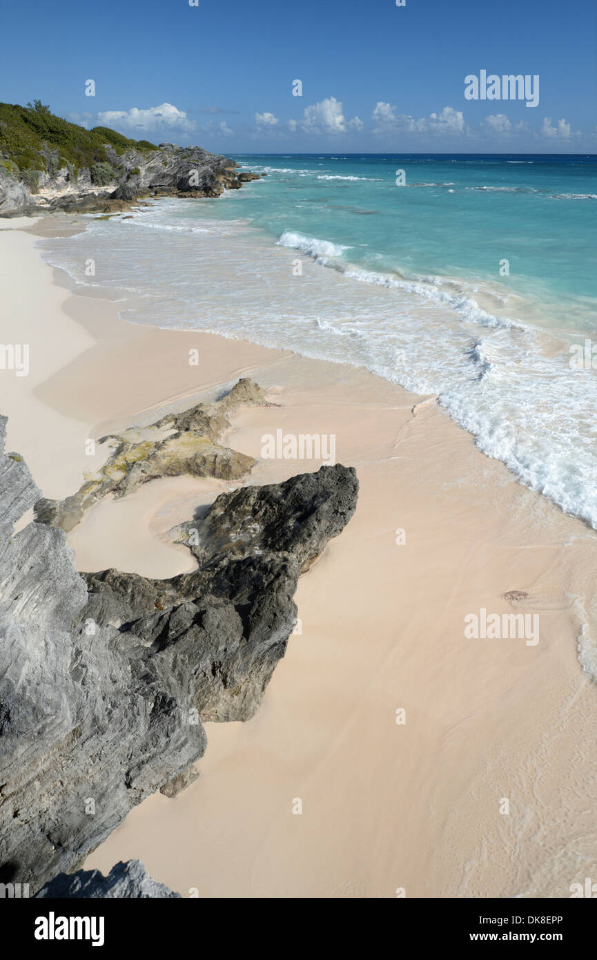 Baia a ferro di cavallo, South Shore, Bermuda Foto Stock