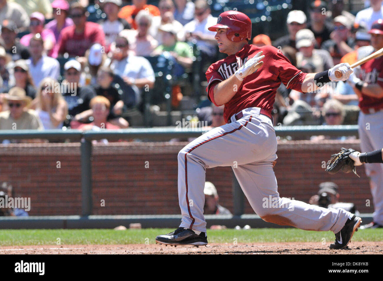 3 agosto 2011 - San Francisco, California, Stati Uniti - Arizona Diamondbacks primo baseman PAOLO GOLDSCHMIDT (44) pipistrelli durante il mercoledì in gioco al parco at&t. I Giganti battere i Diamondbacks 8-1. (Credito Immagine: © Scott Beley/Southcreek globale/ZUMAPRESS.com) Foto Stock