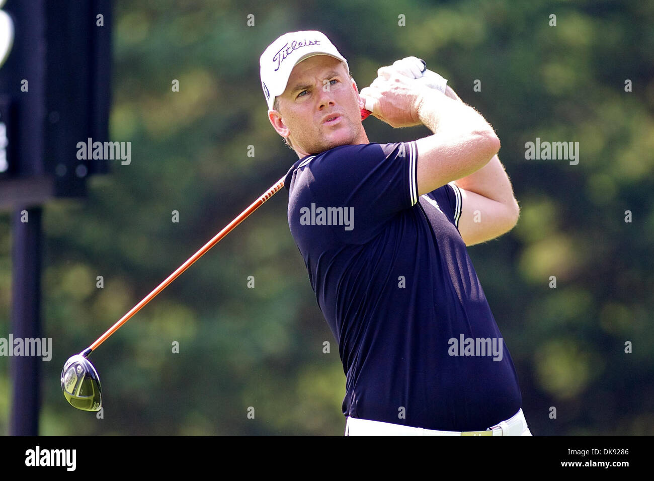 Il 6 agosto 2011 - Akron, Ohio, Stati Uniti - durante il terzo round della Bridgestone Invitational presso Firestone Country Club di Akron OH. (Credito Immagine: © Scott Stuart/Southcreek globale/ZUMAPRESS.com) Foto Stock