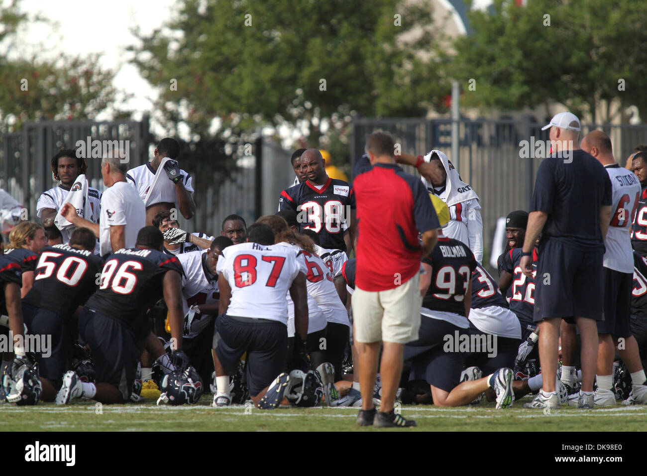 Agosto 13, 2011 - Houston, Texas, Stati Uniti - Houston Texans training camp presso il Methodist Training Facility a Houston in Texas. (Credito Immagine: © Luis Leyva/Southcreek globale/ZUMAPRESS.com) Foto Stock
