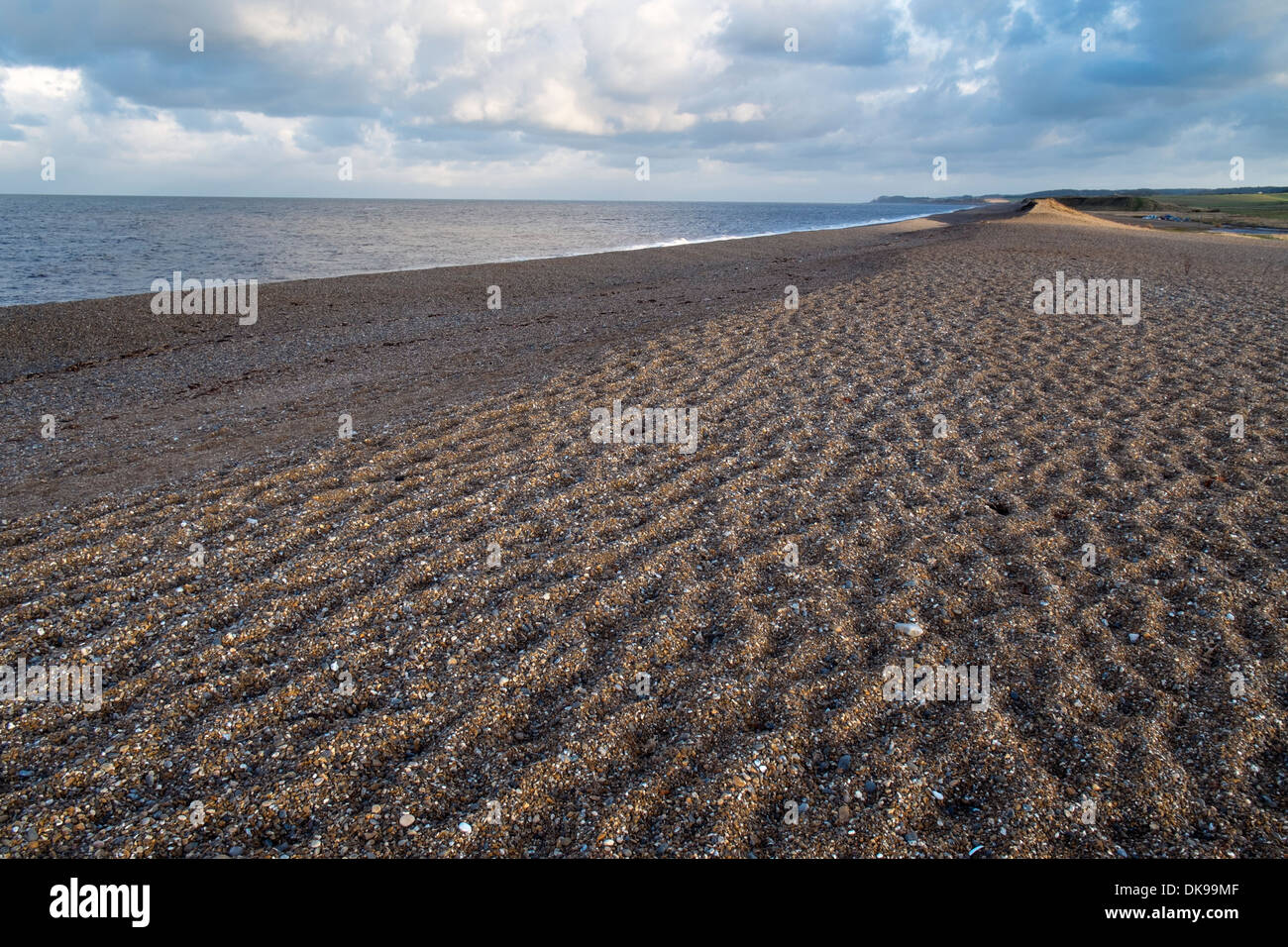 Vista della banca di scandole a Salthouse, Norfolk, Inghilterra, Novembre Foto Stock