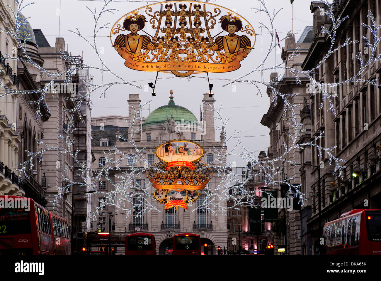 Le luci di Natale di Regent Street - Londra Foto Stock