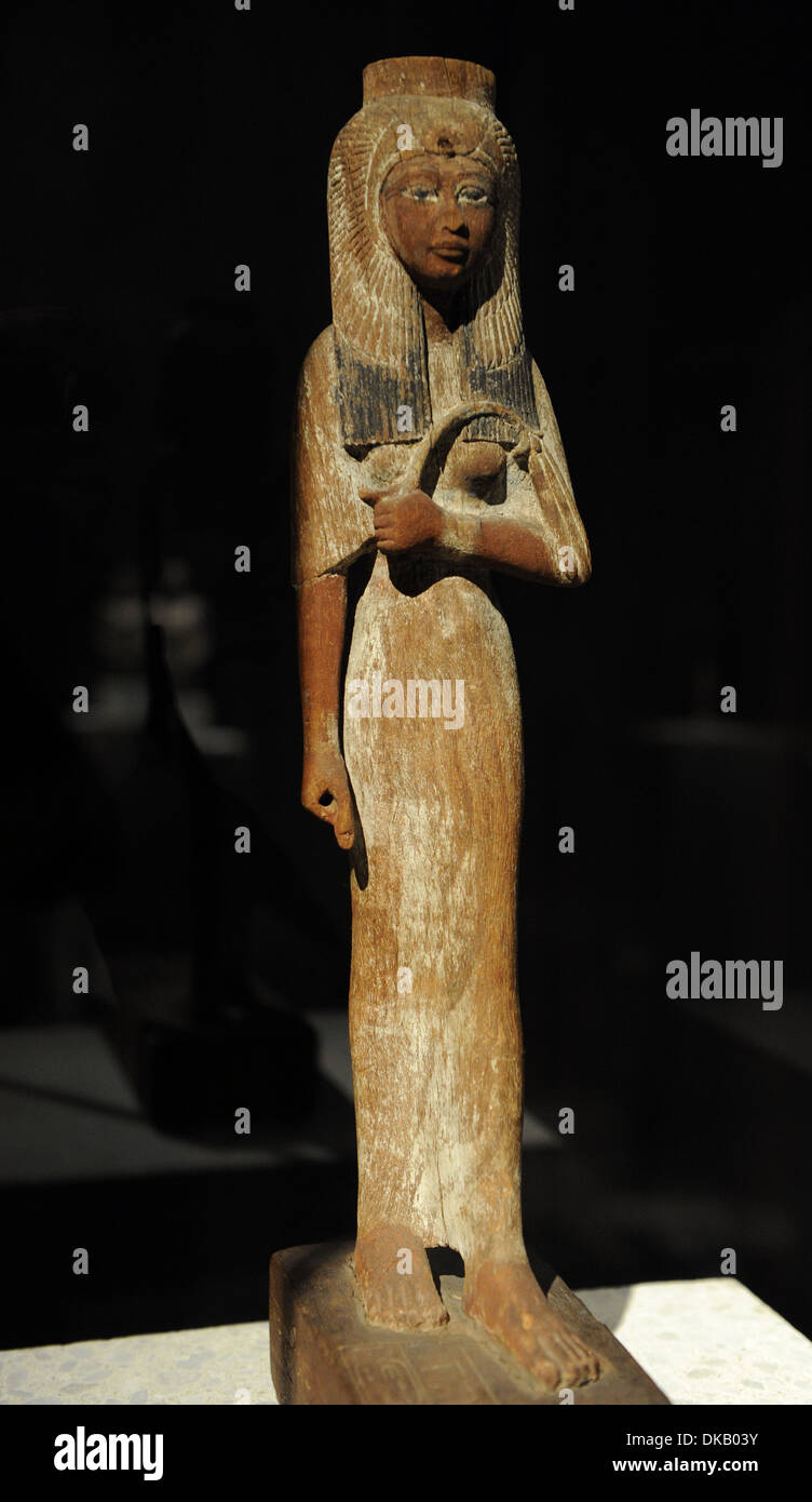 Ahmose-Nefertari, regina d'Egitto. Figura permanente. Legno. Postuma. Nuovo Regno. Xix dinastia. 1200 BC. Tebe, Egitto. Foto Stock