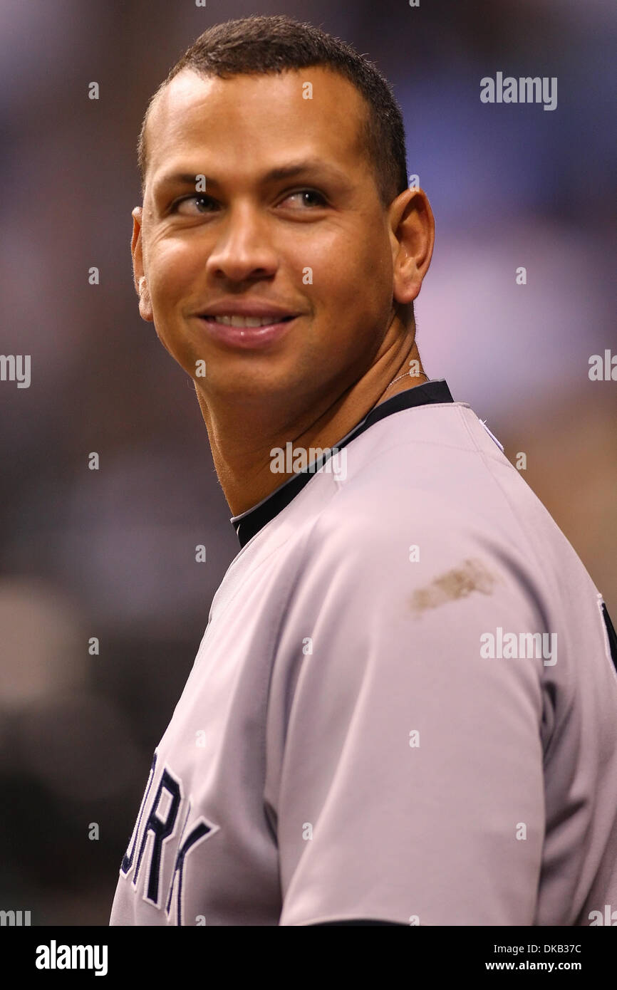 Sett. 26, 2011 - San Pietroburgo, Florida, Stati Uniti - New York Yankees terzo baseman Alex Rodriguez (13) durante una partita di baseball tra il Tampa Bay Rays e i New York Yankees a Tropicana campo. Raggi win 5 - 2 (credito Immagine: © Luca Johnson/Southcreek globale/ZUMApress.com) Foto Stock