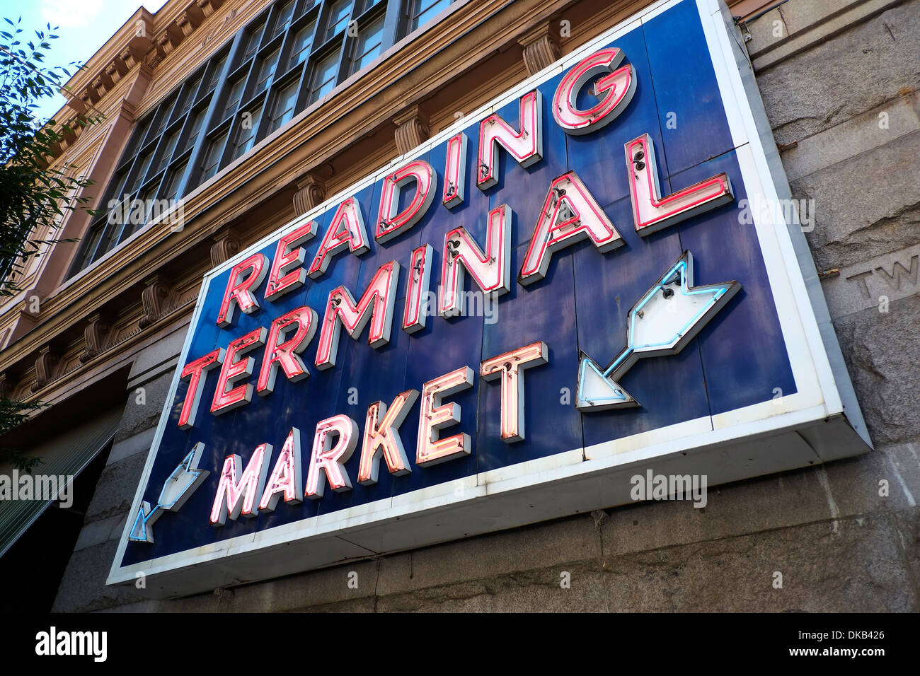 Vista esterna del Reading Terminal Market in Philadelphia, PA. Foto Stock