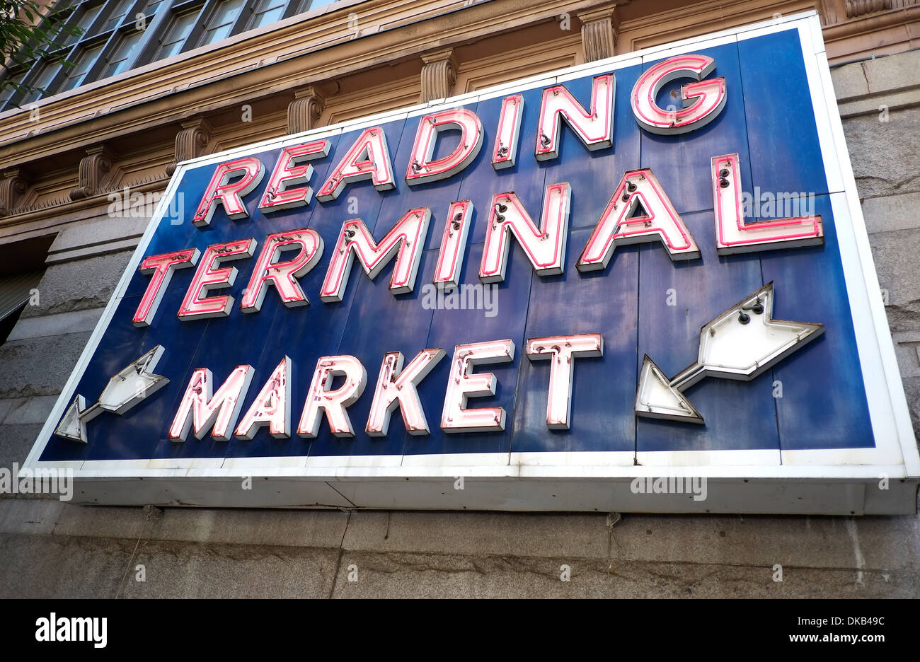 Vista esterna del Reading Terminal Market in Philadelphia, PA. Foto Stock