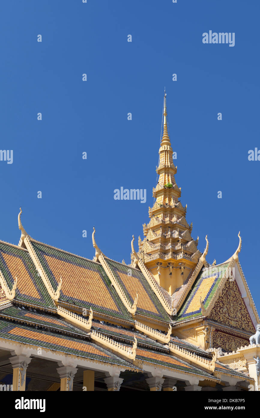 Dettaglio del Preah Thineang Chan Chhaya o moonlight pavilion, parte del Royal Palace complesso, Phnom Penh Cambogia Foto Stock