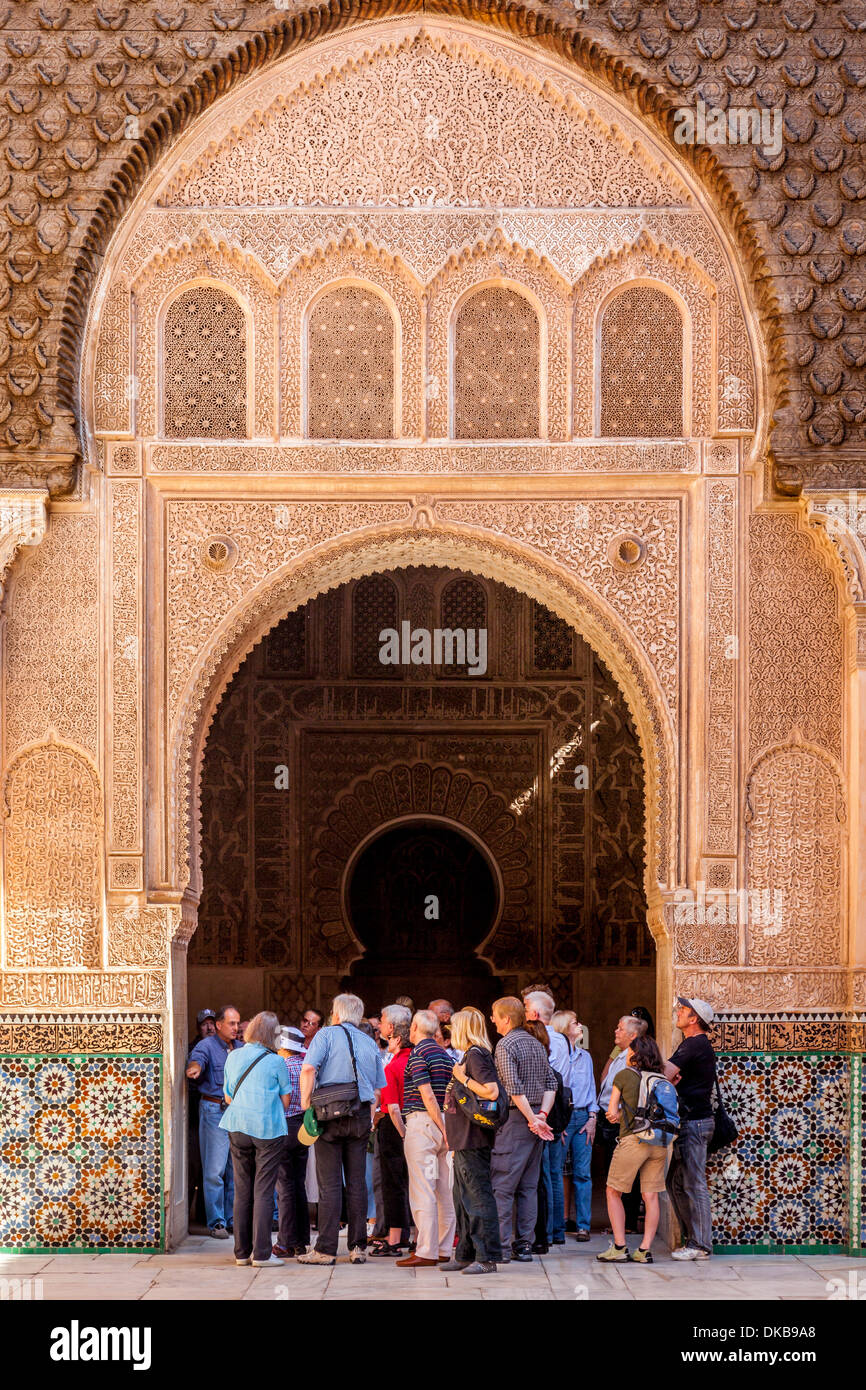 Ali ben Youssef Medersa, Marrakech, Marocco Foto Stock