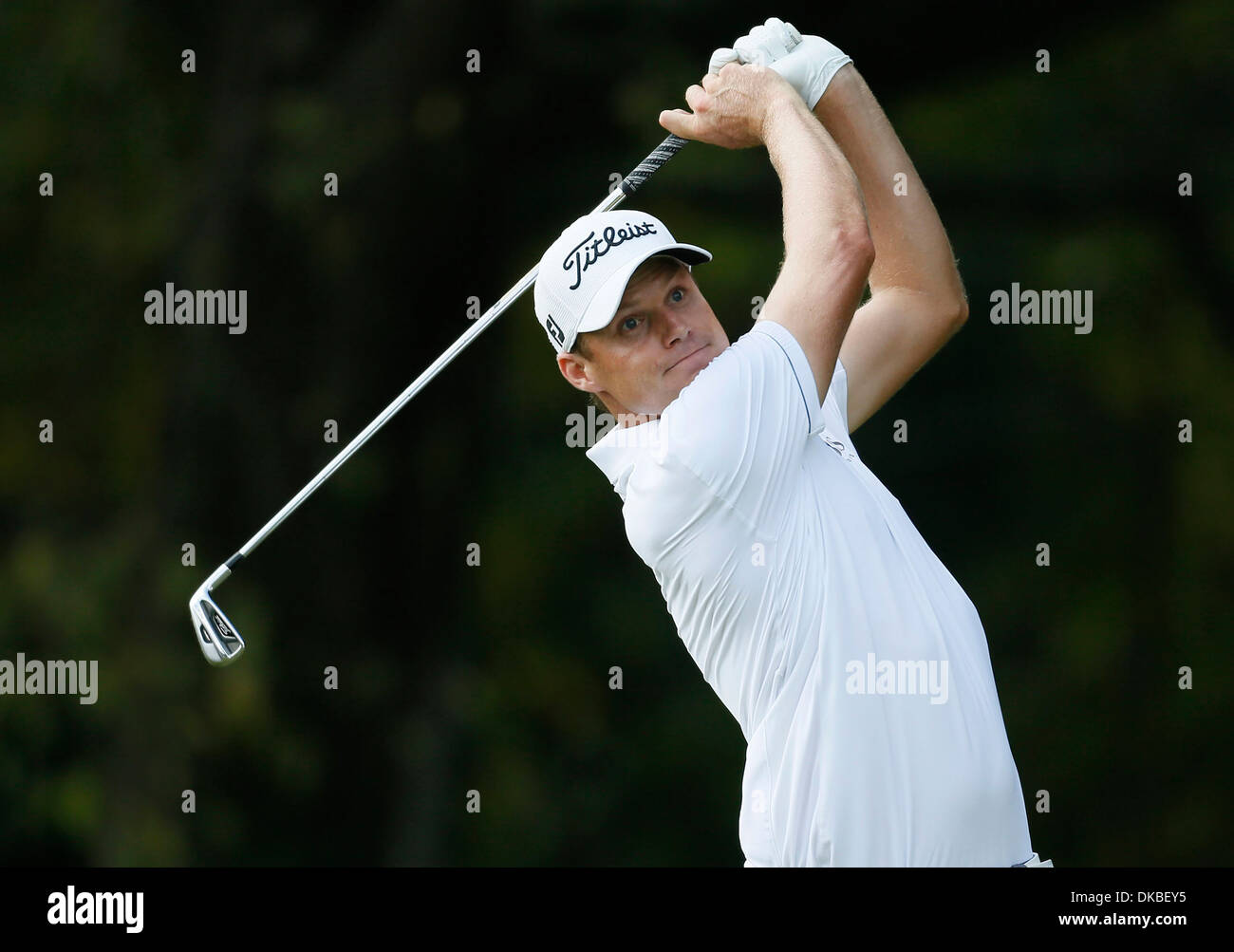 Nick Watney sul decimo foro durante il primo round del Campionato tour da Coca-Cola a East Lake Golf Club Atlanta Stati Uniti d'America - 20.09.12 Foto Stock