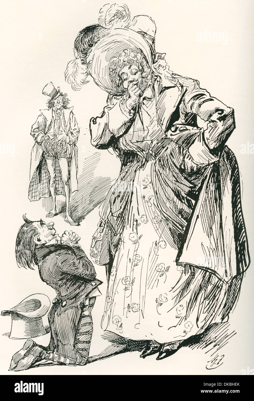 Principali Tpschoffki. Illustrazione di Harry Furniss di Charles Dickens storia di Natale, andando nella società, Foto Stock