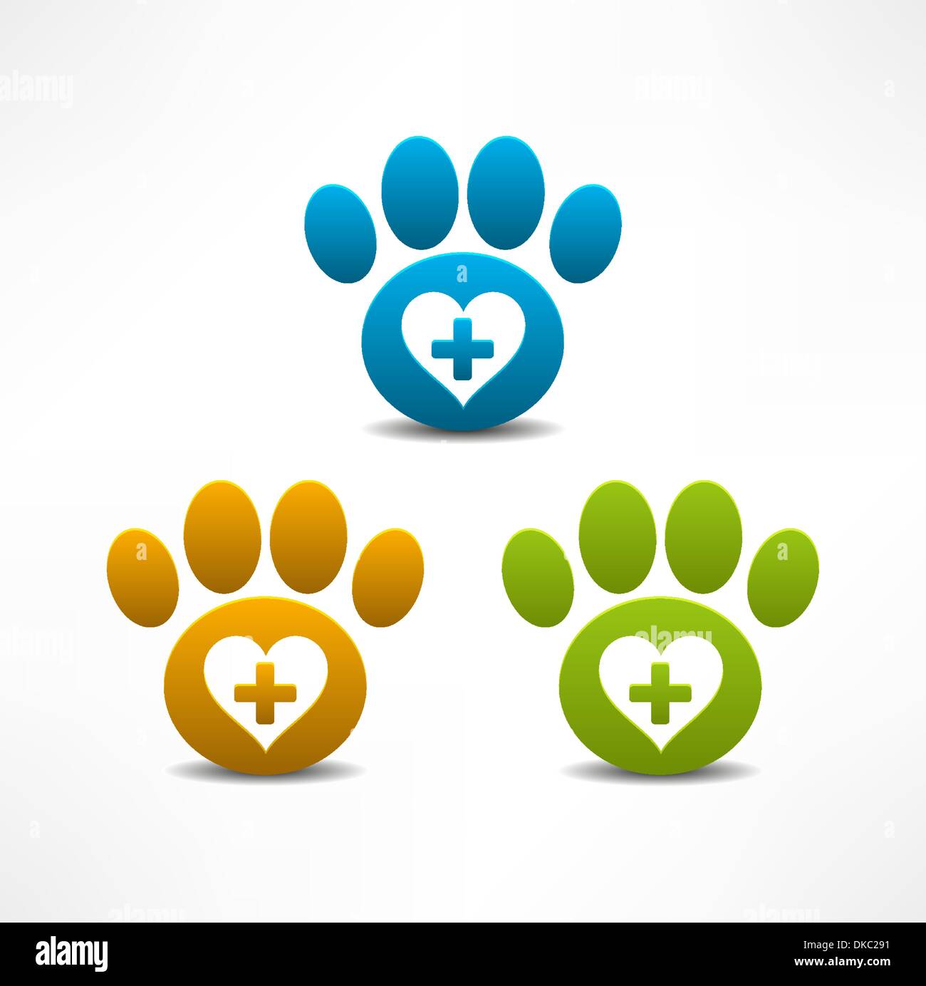 Ambulatorio veterinario simbolo. Zampa animale stampa Illustrazione Vettoriale