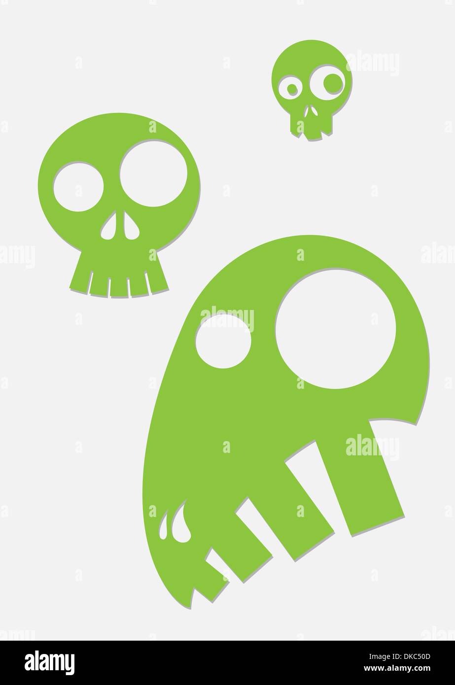 Verde cranio stilizzato Illustrazione Vettoriale