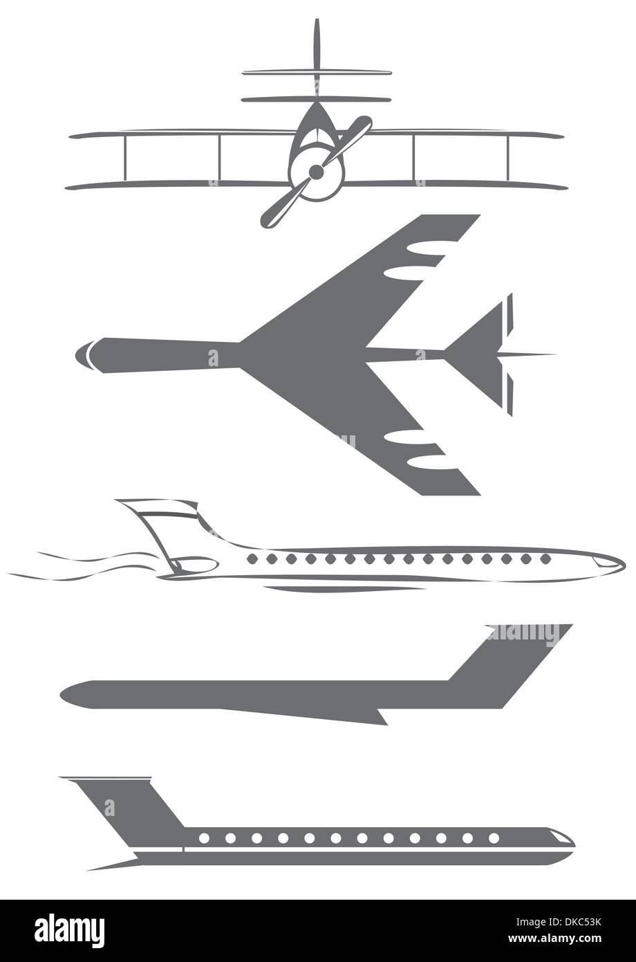 Simboli di aeroplano Illustrazione Vettoriale