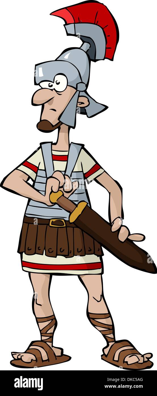 Legionario su uno sfondo bianco illustrazione vettoriale Illustrazione Vettoriale