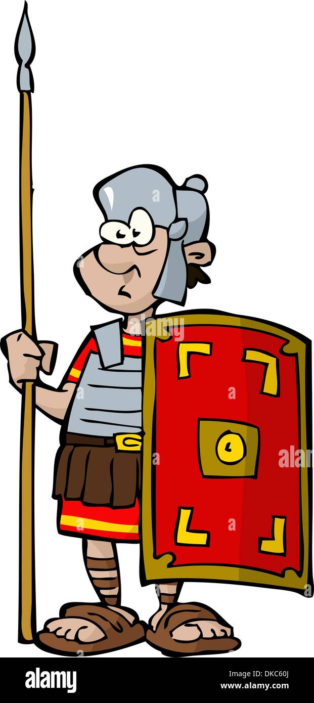 Legionario su uno sfondo bianco illustrazione vettoriale Illustrazione Vettoriale