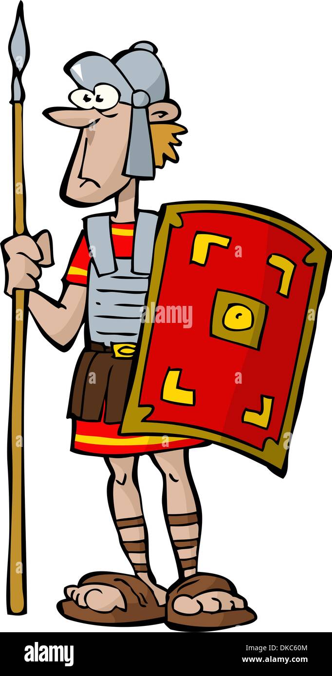 Legionario su uno sfondo bianco illustrazione vettoriale Illustrazione Vettoriale