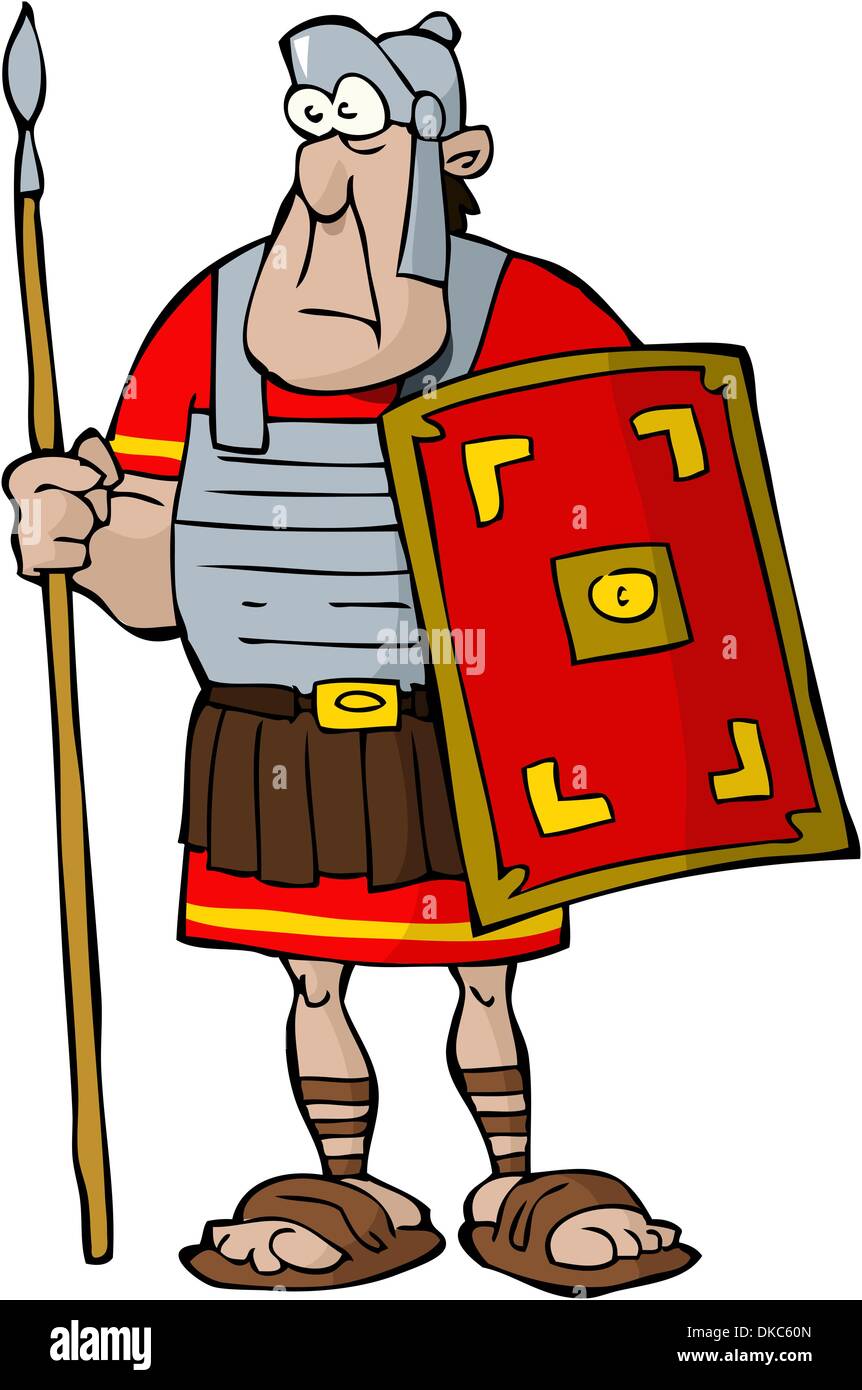 Legionario su uno sfondo bianco illustrazione vettoriale Illustrazione Vettoriale