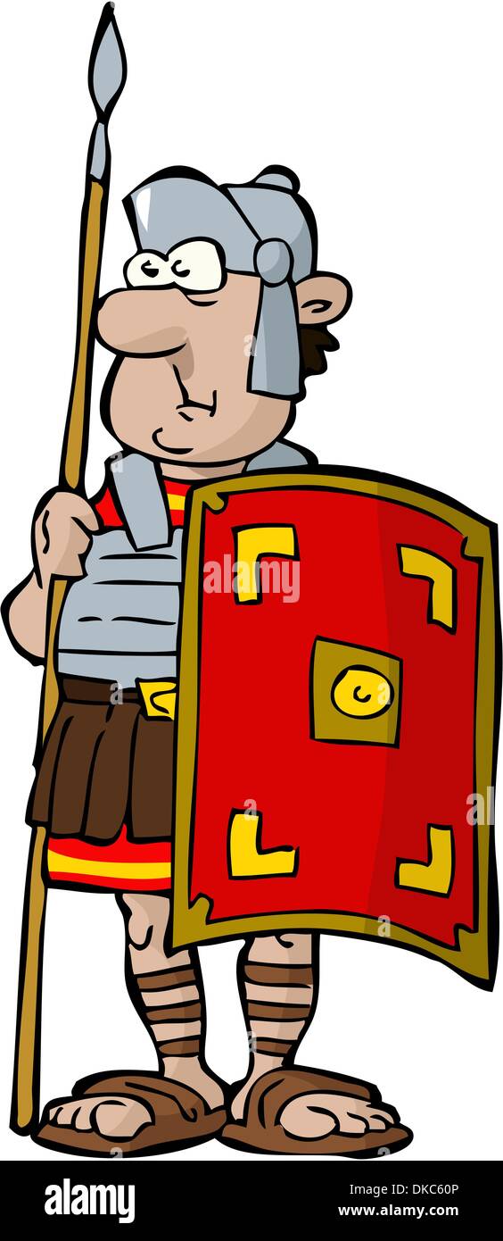 Legionario su uno sfondo bianco illustrazione vettoriale Illustrazione Vettoriale