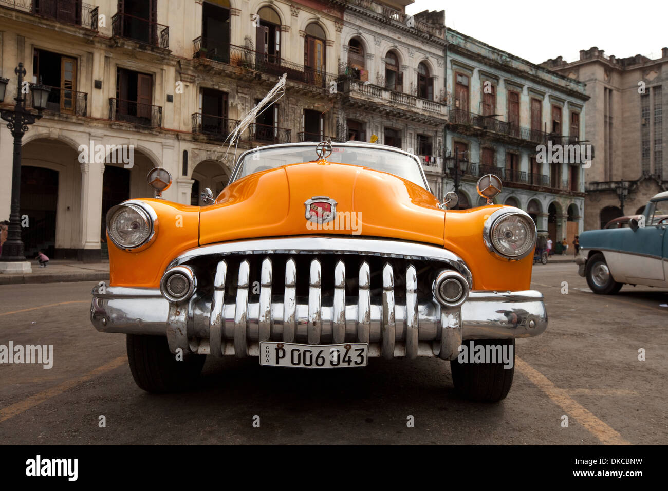 La parte anteriore del vecchio classico americano auto d'epoca, l'Avana, Cuba, Caraibi Foto Stock