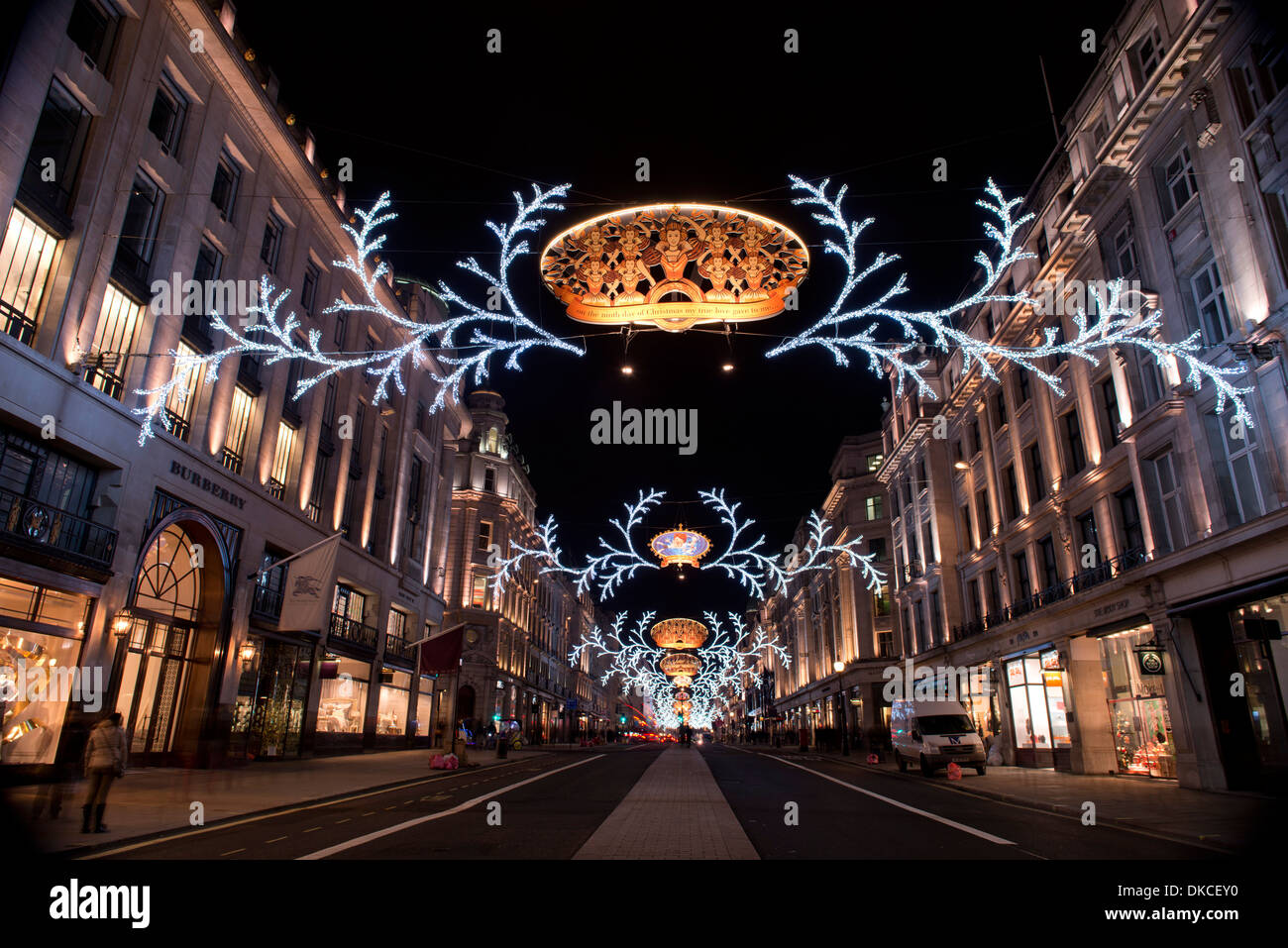 Le luci di Natale di Regent Street, Londra Foto Stock